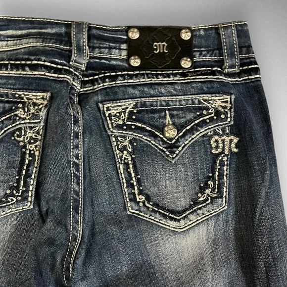 MISS ME Women's Dark Wash Straight Bootcut Jeans JE5359E3R Size 31 | EUC - Picture 6 of 6